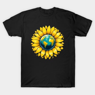 Vibrant Floral Earth Day Flower Lover Sunflower T-Shirt